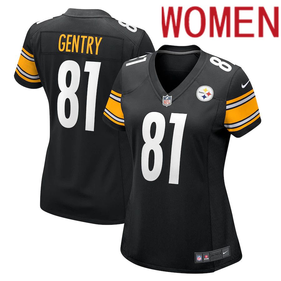 Women Pittsburgh Steelers #81 Zach Gentry Nike Black Game NFL Jersey->women nfl jersey->Women Jersey